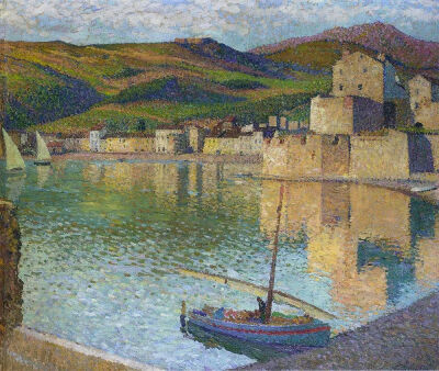 《Blue Boat in Port Collioure_科利乌尔港的蓝色帆船》
1902年，布面油画，私人收藏