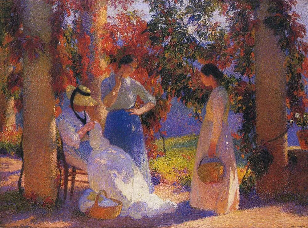 《Sewing Scene under the Pergola at Marquayrol》
1902年，布面油画，私人收藏