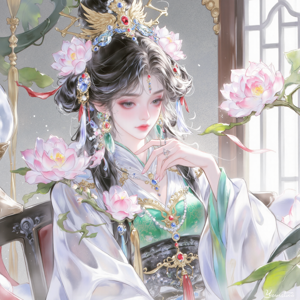 古风华丽仙气动漫女头