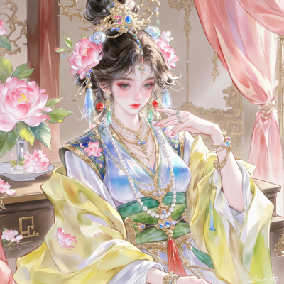 古风华丽仙气动漫女头