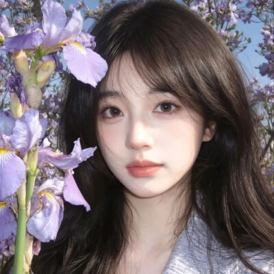 少女与花