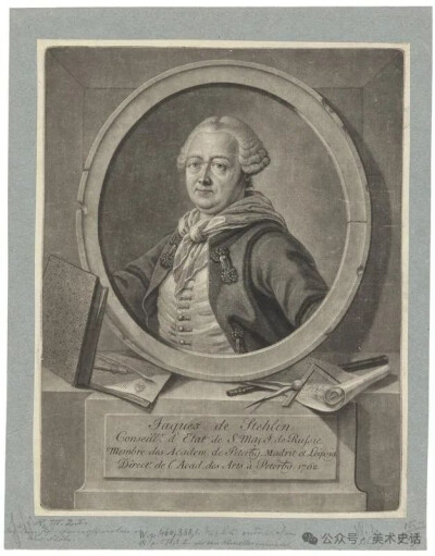 [德] 约翰·斯坦格林 （Johann Stenglin，约1700—1777年） 《雅各布·施泰林肖像》 1764年 28.4×22.2厘米 纸本铜版画 据乔治·施密特（Georg Friedrich Schmidt，1712—1775年）的版画原作复制