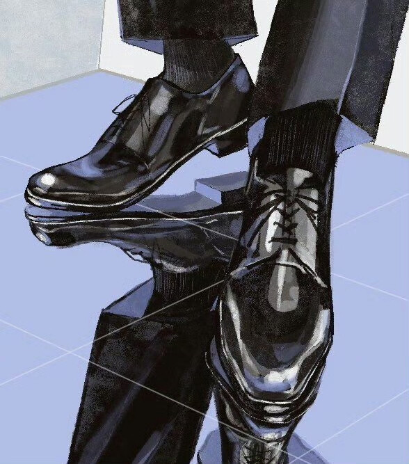 #绘画参考# 皮鞋画法 