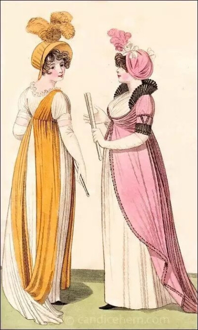 Full Dresses, Fashions of London and Paris, June 1801