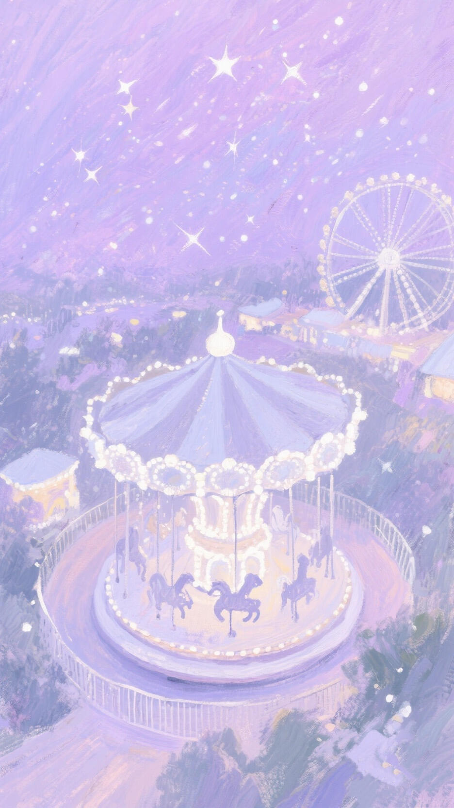 紫色系梦幻少女心插画