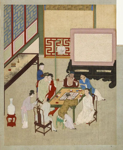 西门庆梳笼李桂姐
清代 《金瓶梅》彩绘绢本
纳尔逊·阿特金斯艺术博物馆藏
