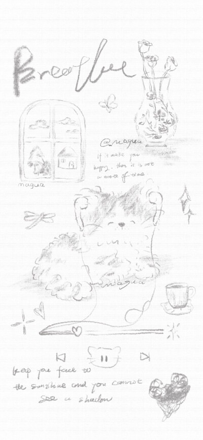 低饱和黑灰粉壁纸