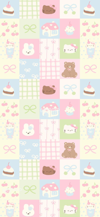 Kitty平铺可爱壁纸
画师：isyoo呢
#插画壁纸#