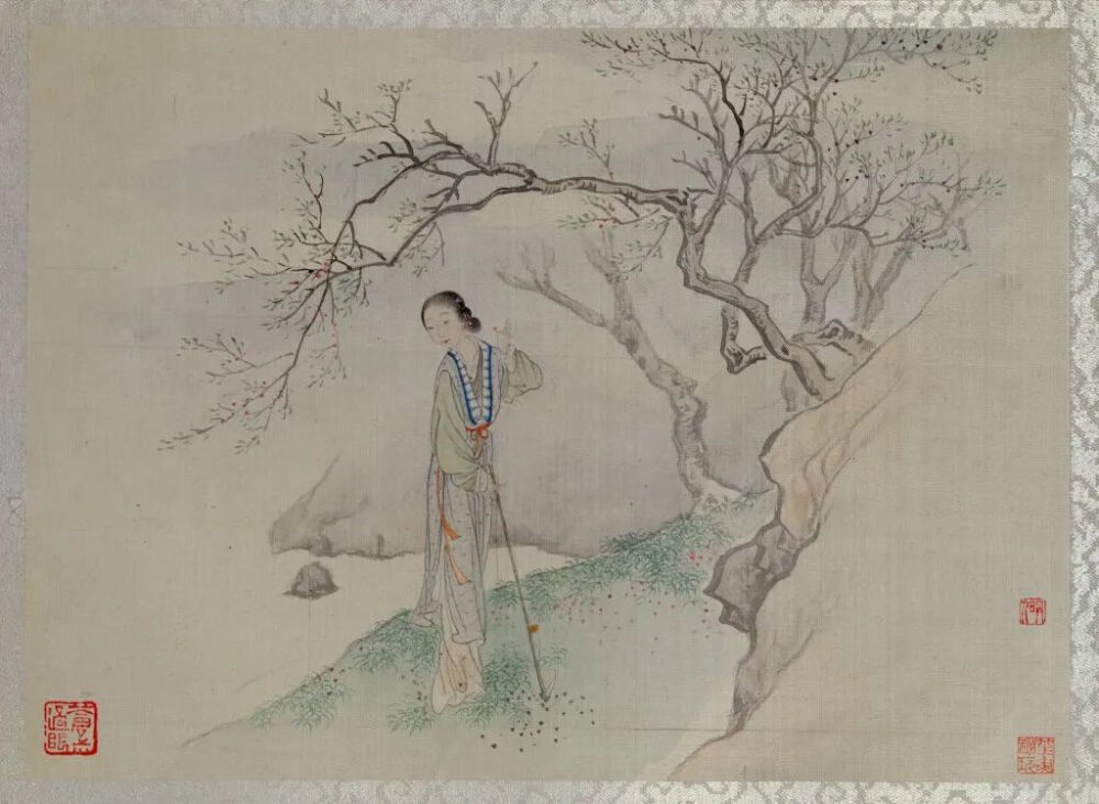 清《十二金钗图》册之黛玉
故宫博物院藏
