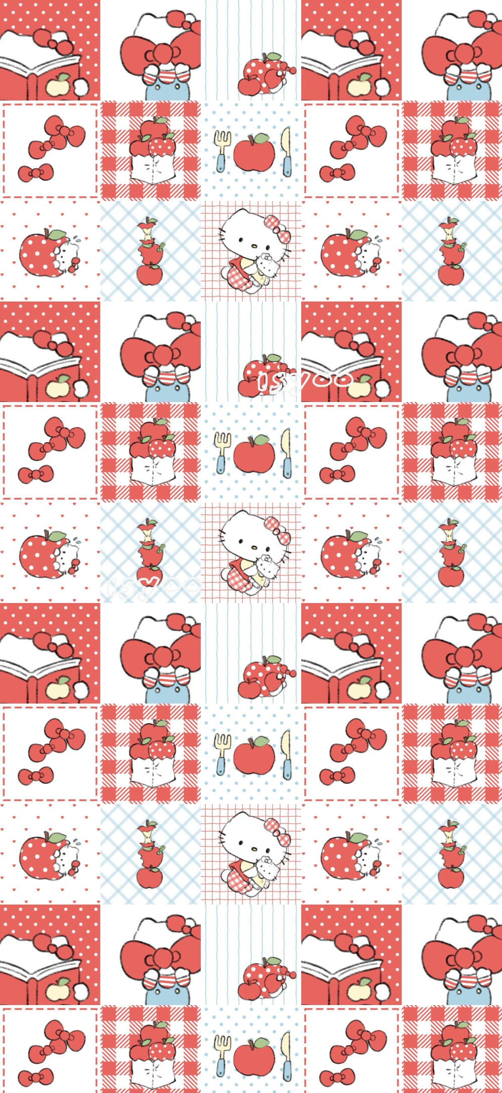 Kitty平铺可爱壁纸
画师：isyoo呢
#插画壁纸#