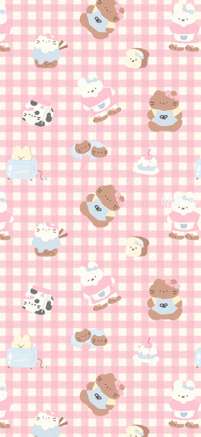 Kitty平铺可爱壁纸
画师：isyoo呢
#插画壁纸#