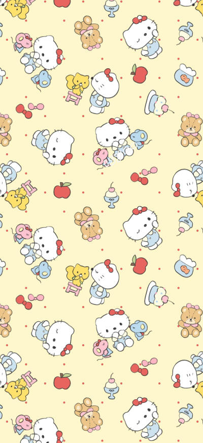 Kitty平铺可爱壁纸
画师：isyoo呢
#插画壁纸#