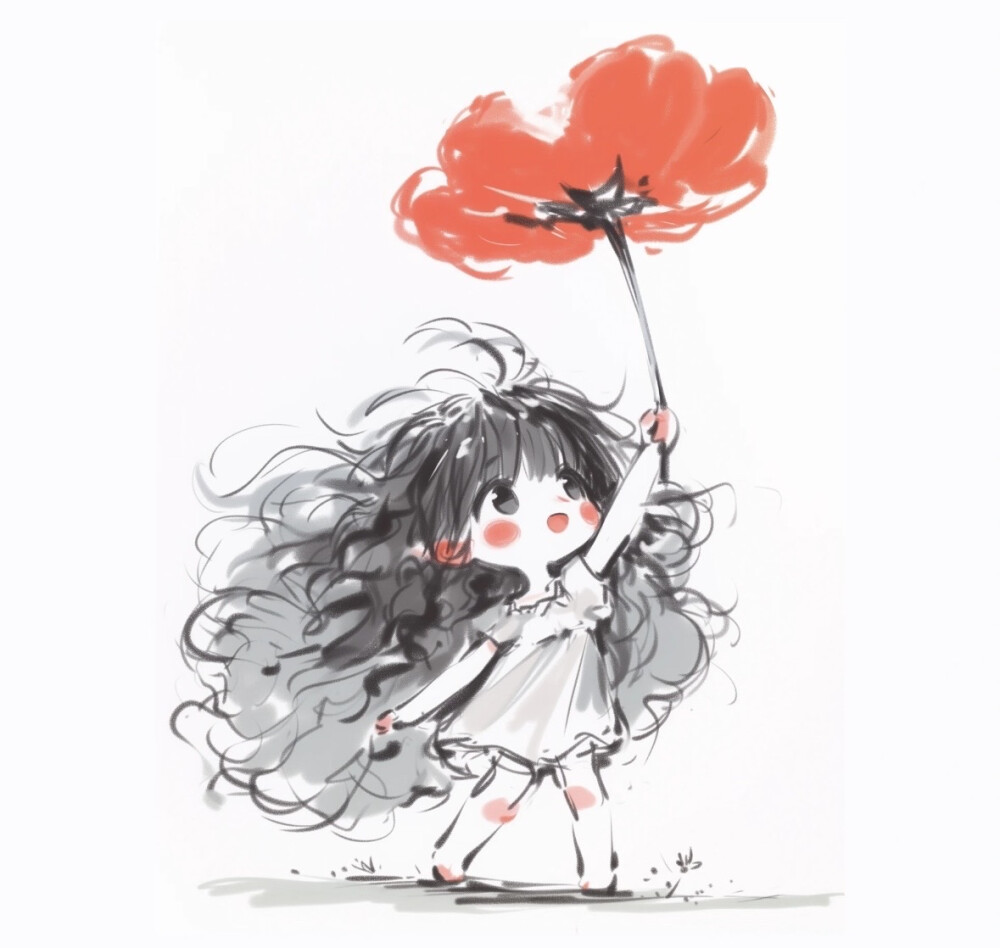 卡通花花小女孩头像