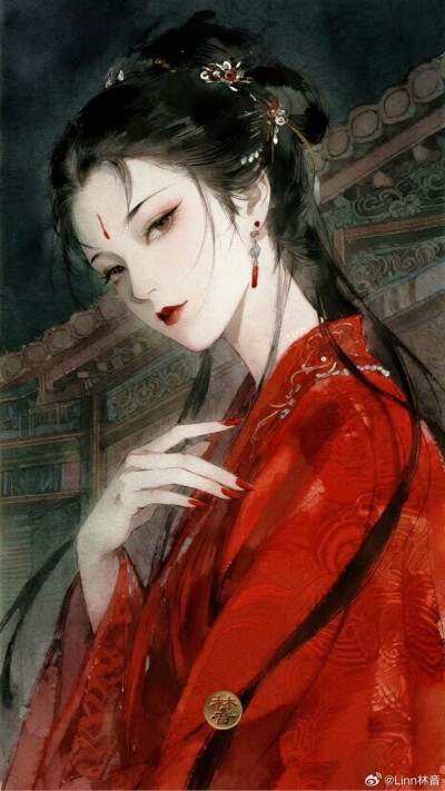 手绘女