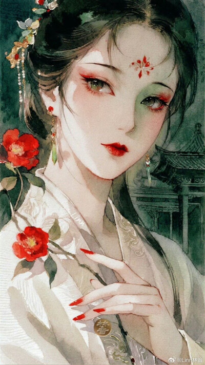 手绘女