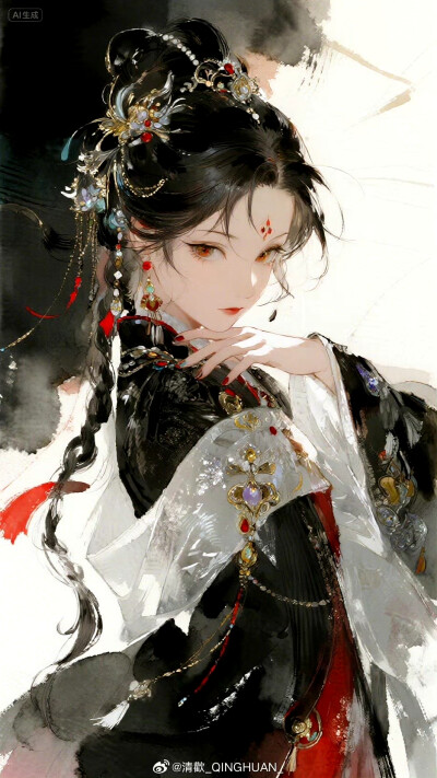 手绘女