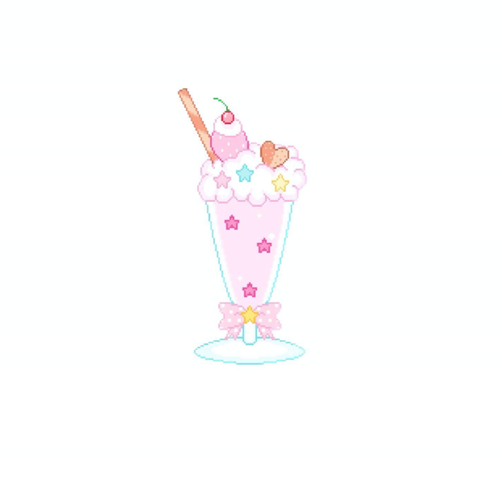 少女心像素画白底头像