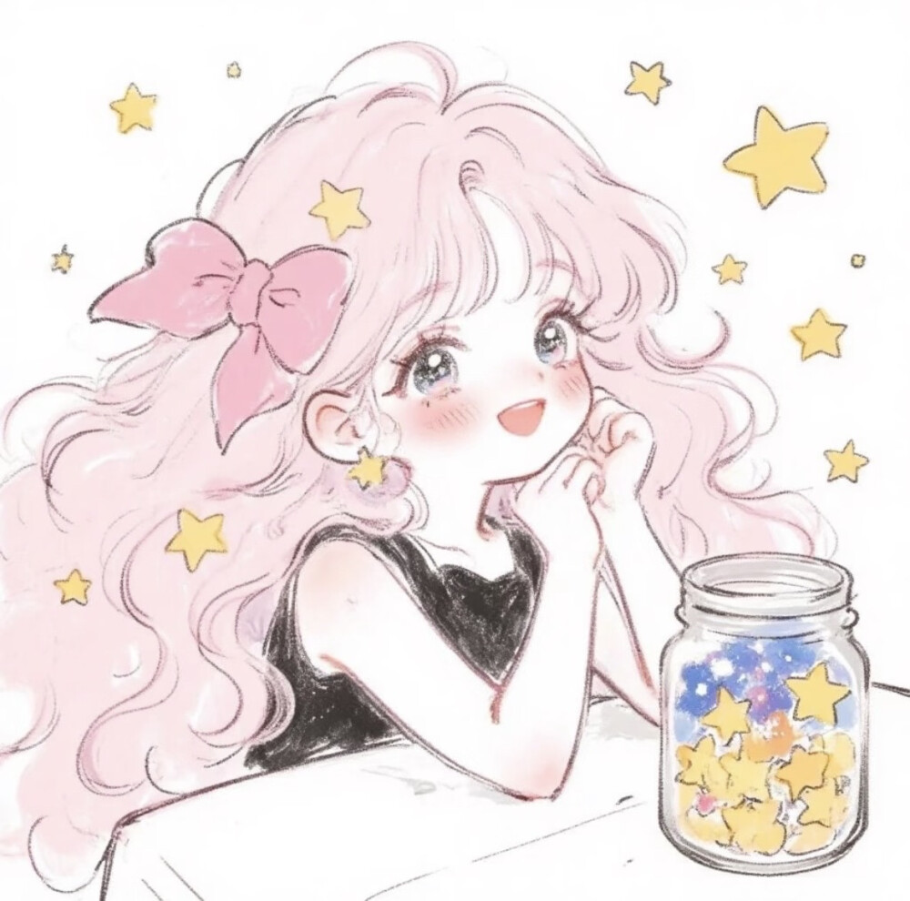 粉色系元气少女头像