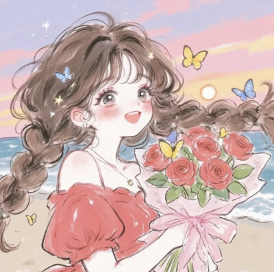 花花少女卡通头像
