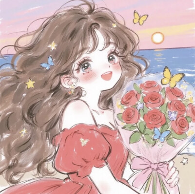 花花少女卡通头像