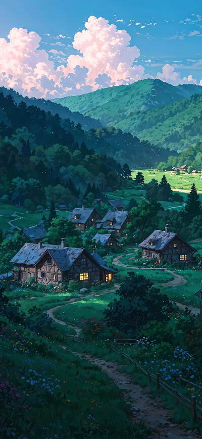 动漫场景壁纸，插画壁纸
