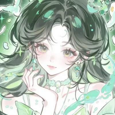 动漫女头 绿色