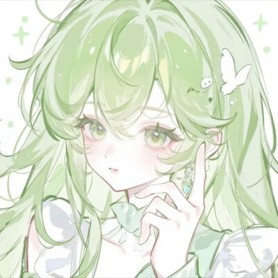 动漫女头 绿色