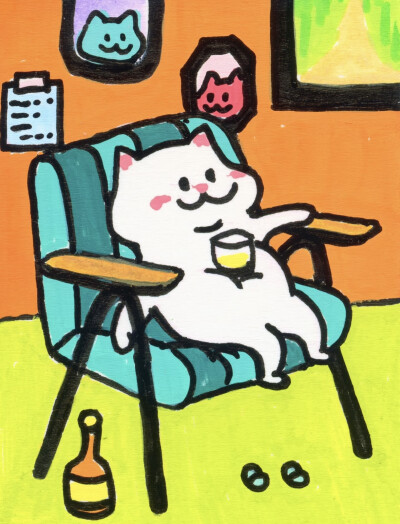 五彩卡通猫咪头像