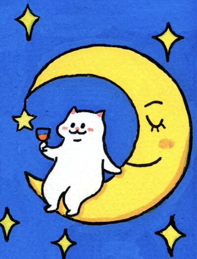 五彩卡通猫咪头像
