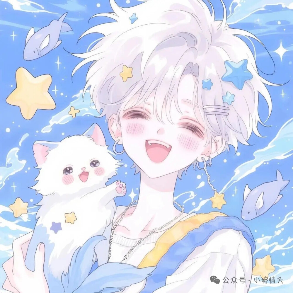 手绘猫猫女孩头像❤