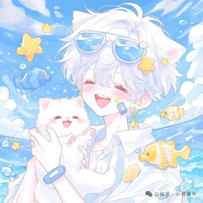 手绘猫猫女孩头像❤