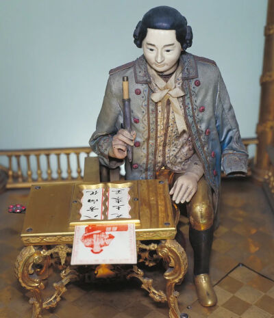 18世纪 铜镀金写字人钟
