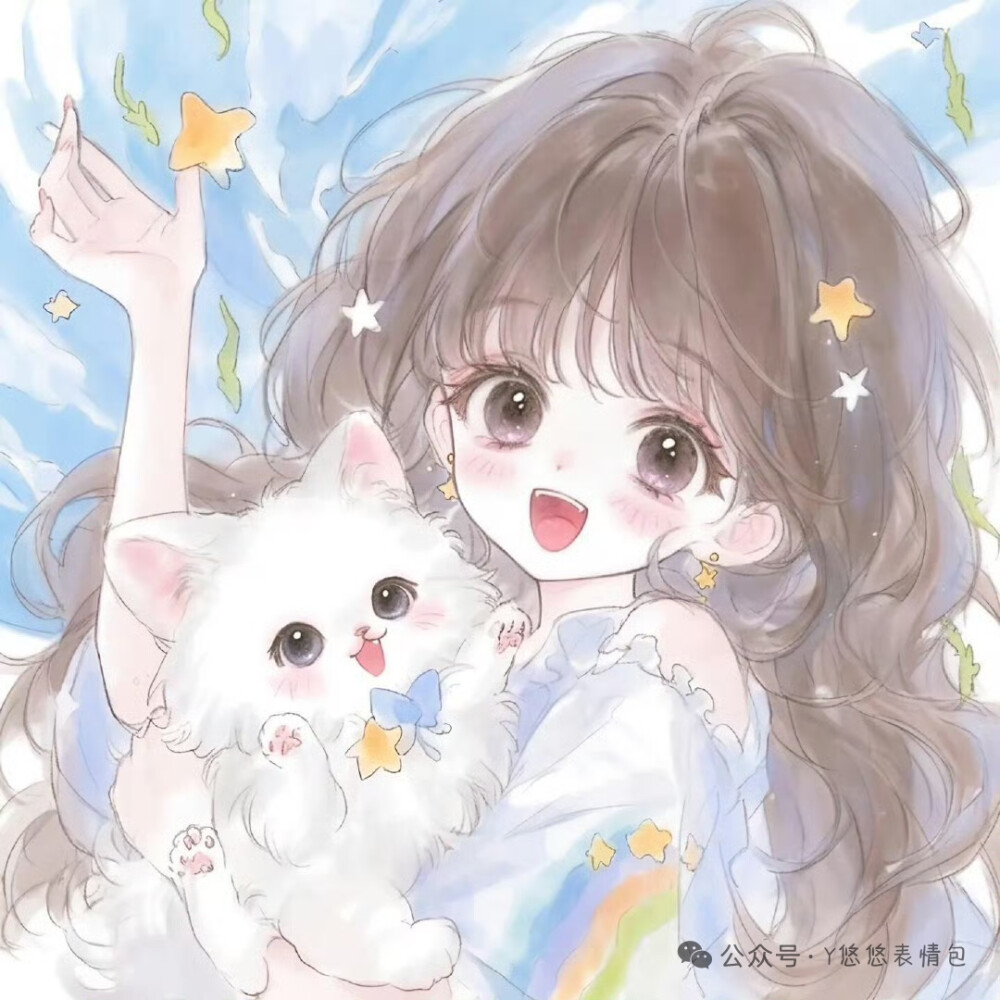 手绘猫猫女孩头像❤