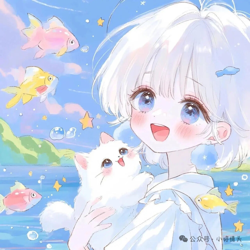 手绘猫猫女孩头像❤