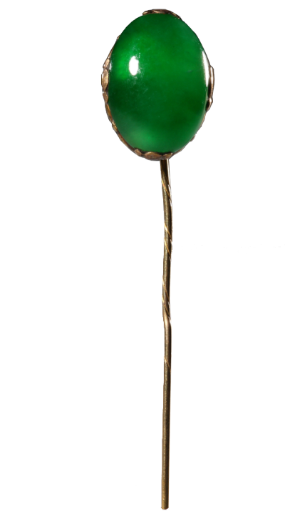 清 金镶翠领针