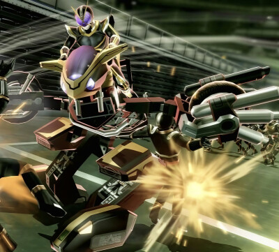 假面骑士凯撒，边车猛击者攻击模式。《假面骑士斗骑大战2》。(侵权删)