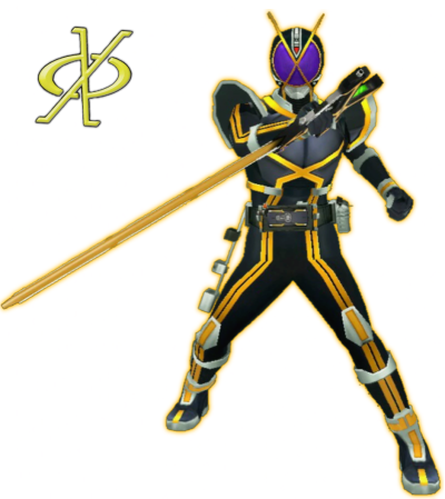假面骑士凯撒，凯撒刃枪剑。《假面骑士斗骑大战2》。(侵权删)