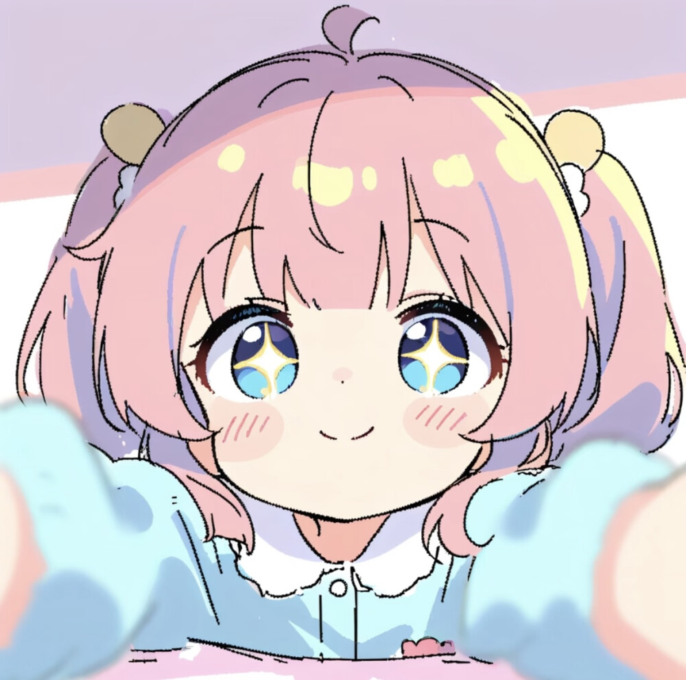 粉毛卡通萌妹头像