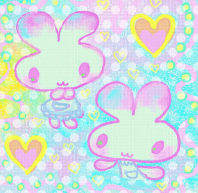 可爱小兔子插画背景图