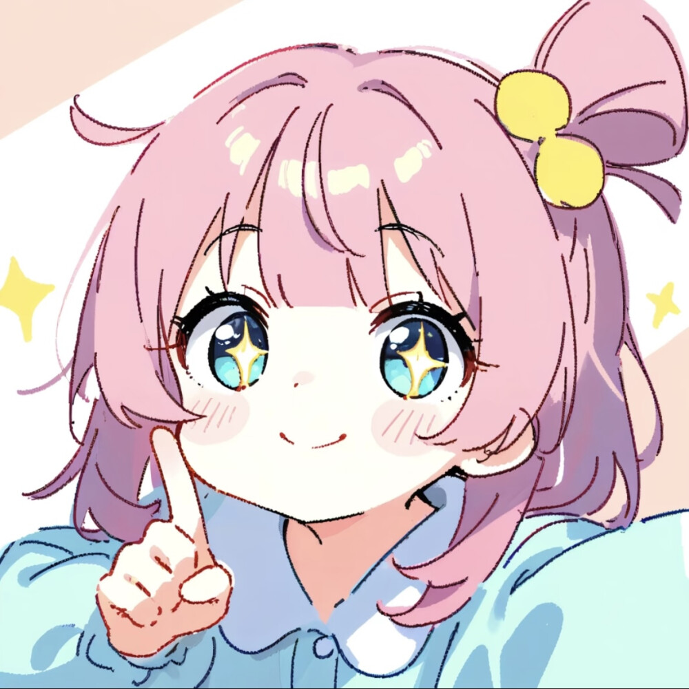 粉毛卡通萌妹头像