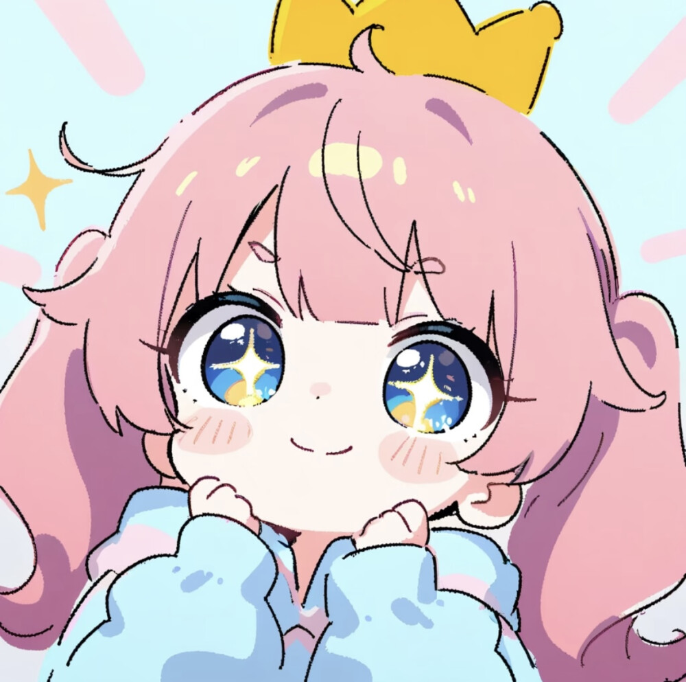 粉毛卡通萌妹头像