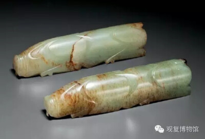汉 青玉猪握 两件