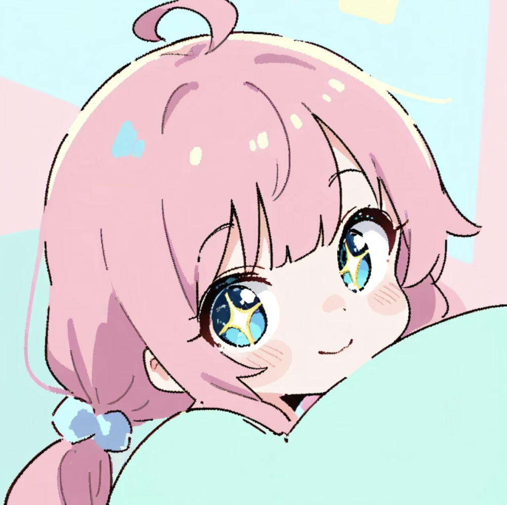 粉毛卡通萌妹头像
