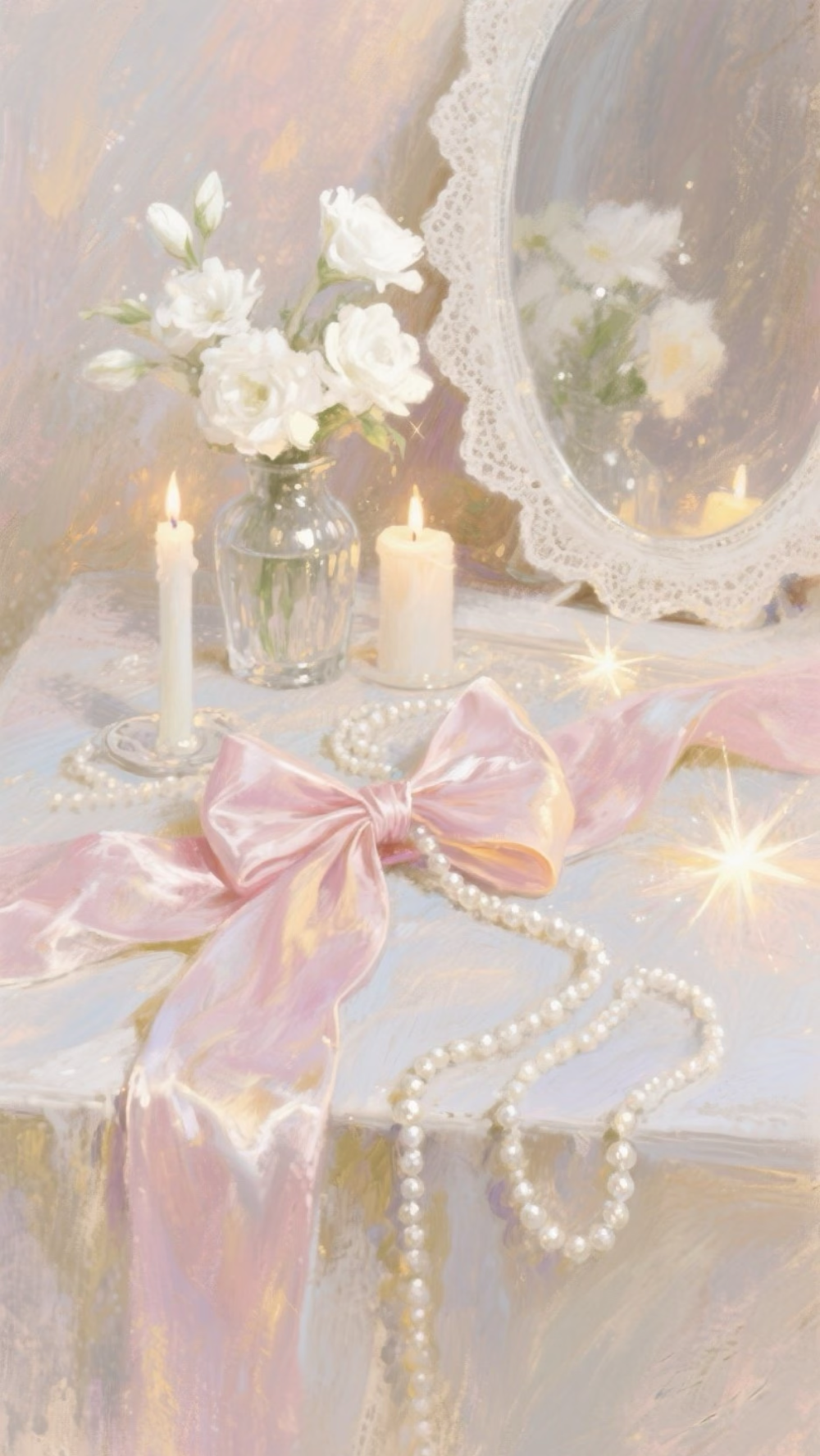 ▸蝴蝶结油画壁纸
"解不开的心结就把它系成蝴蝶结吧"