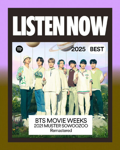 250908
Spotify Korea账号更新防弹相关