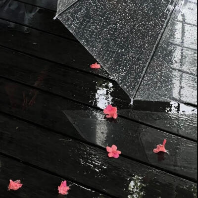 女头+背景图，雨伞头像