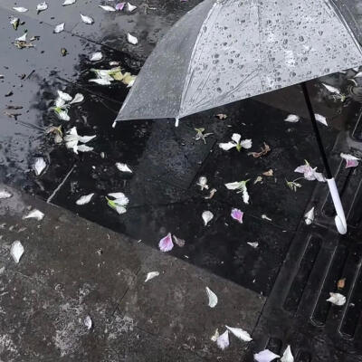 女头+背景图，雨伞头像