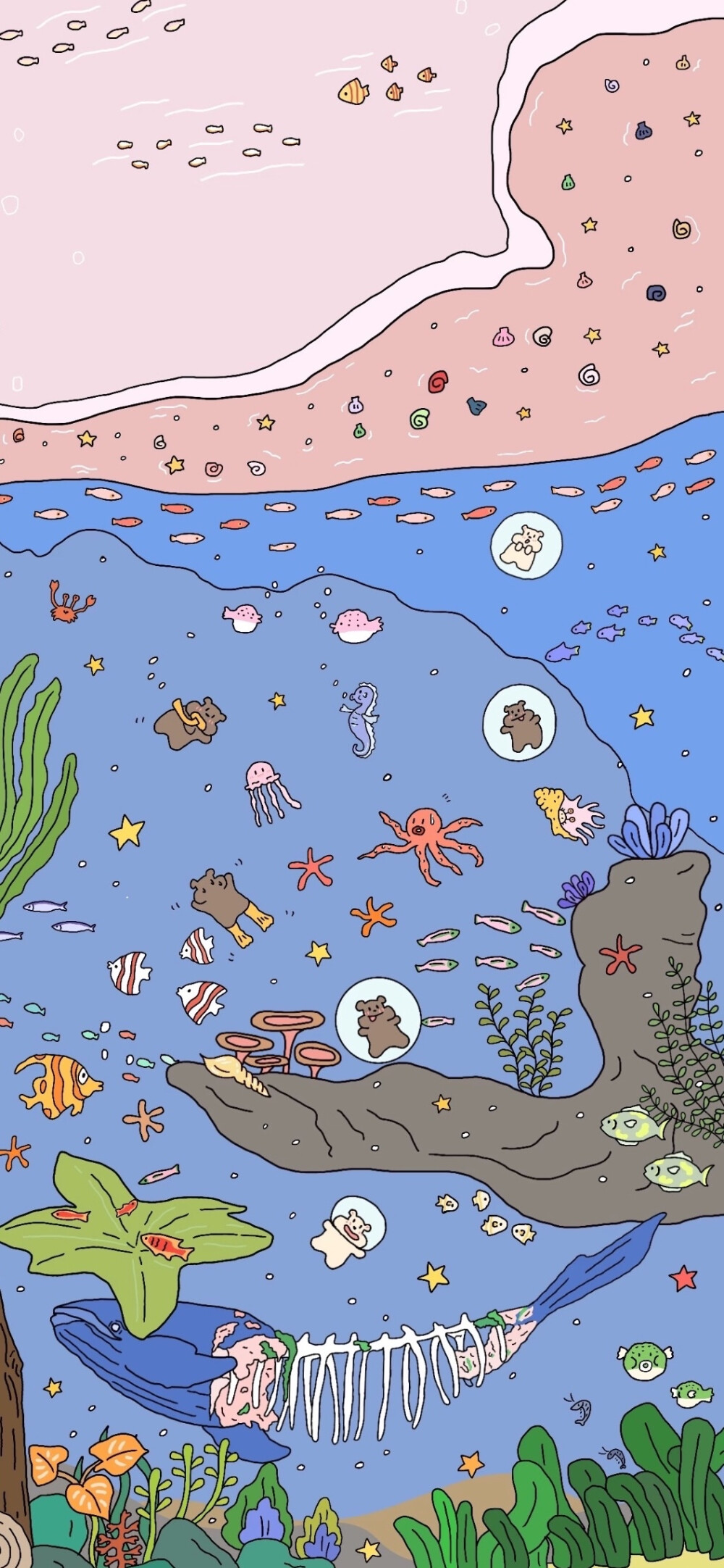 动漫场景壁纸，插画壁纸