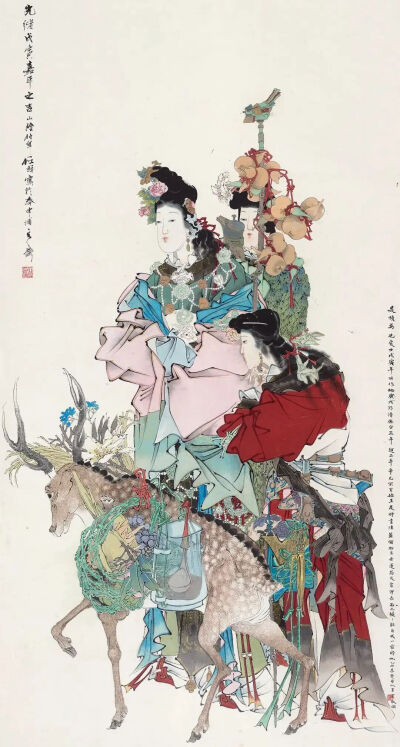 清光绪 任伯年 《麻姑献寿》
