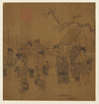 ▲南宋 刘松年绘《茗园赌市图》台北故宫博物院藏